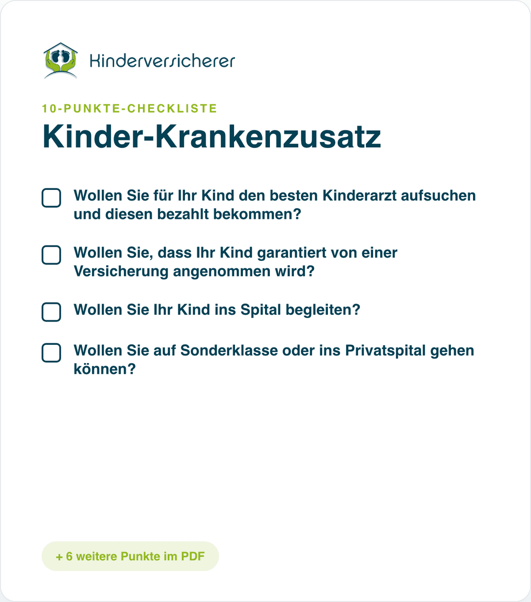 Kinder-Zusatzversicherung: die Leistungs-Checkliste